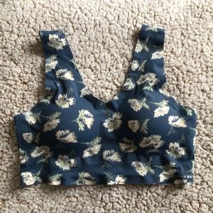 Lucky Brand sports bra size medium in a blue floral pattern